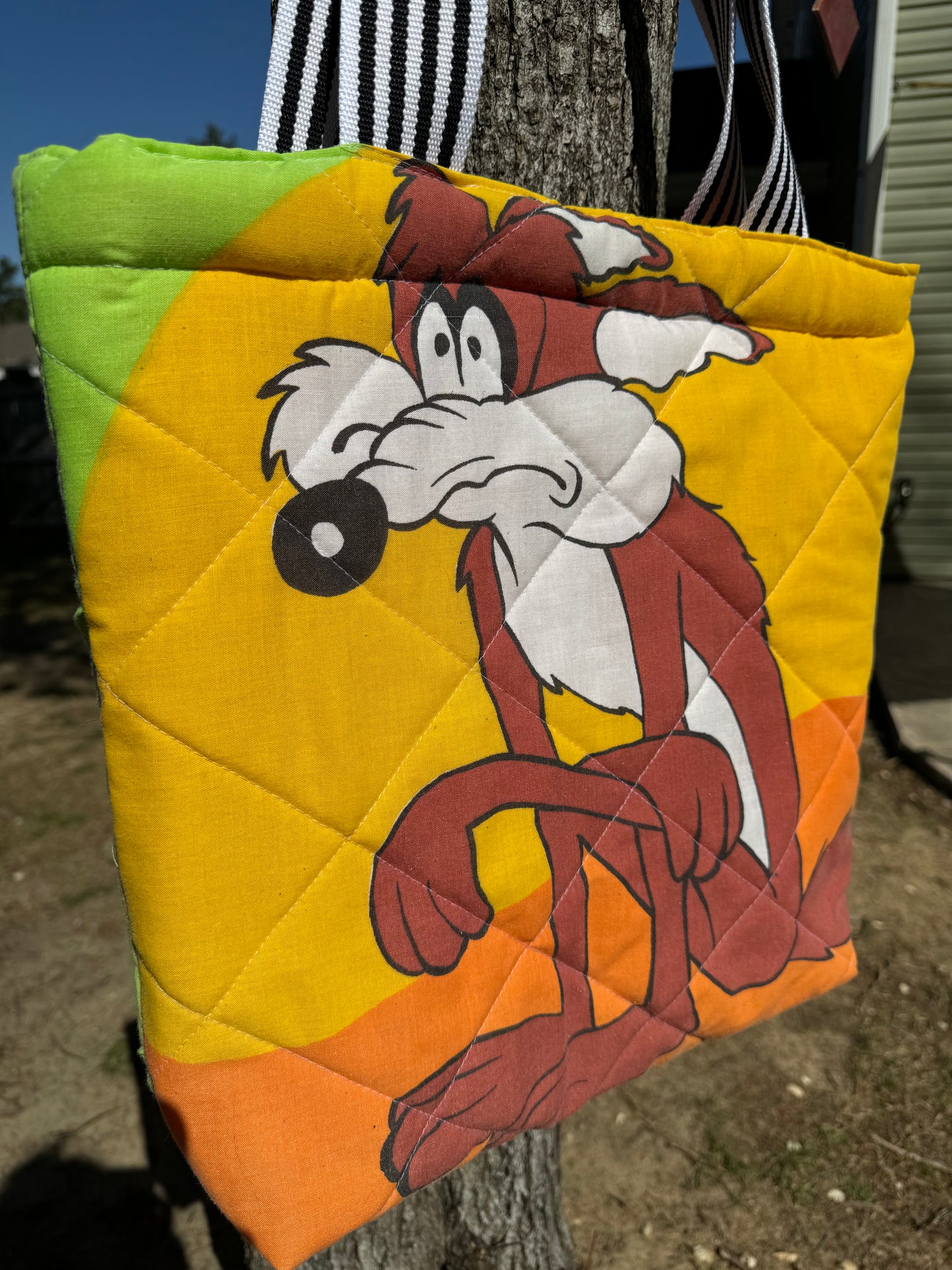 Coyote and Road Runner Upcycled Tote Bag