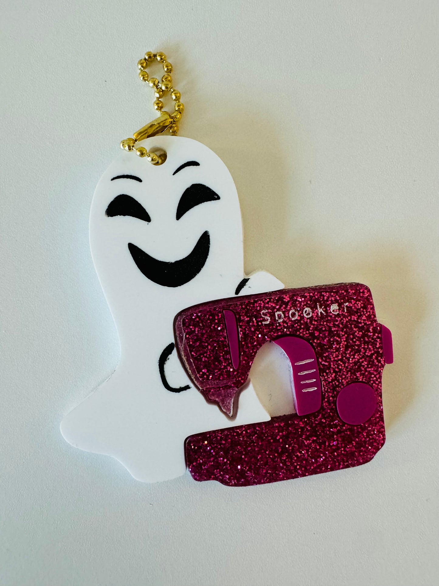 Sewing Ghost Bag Charm / Keychain