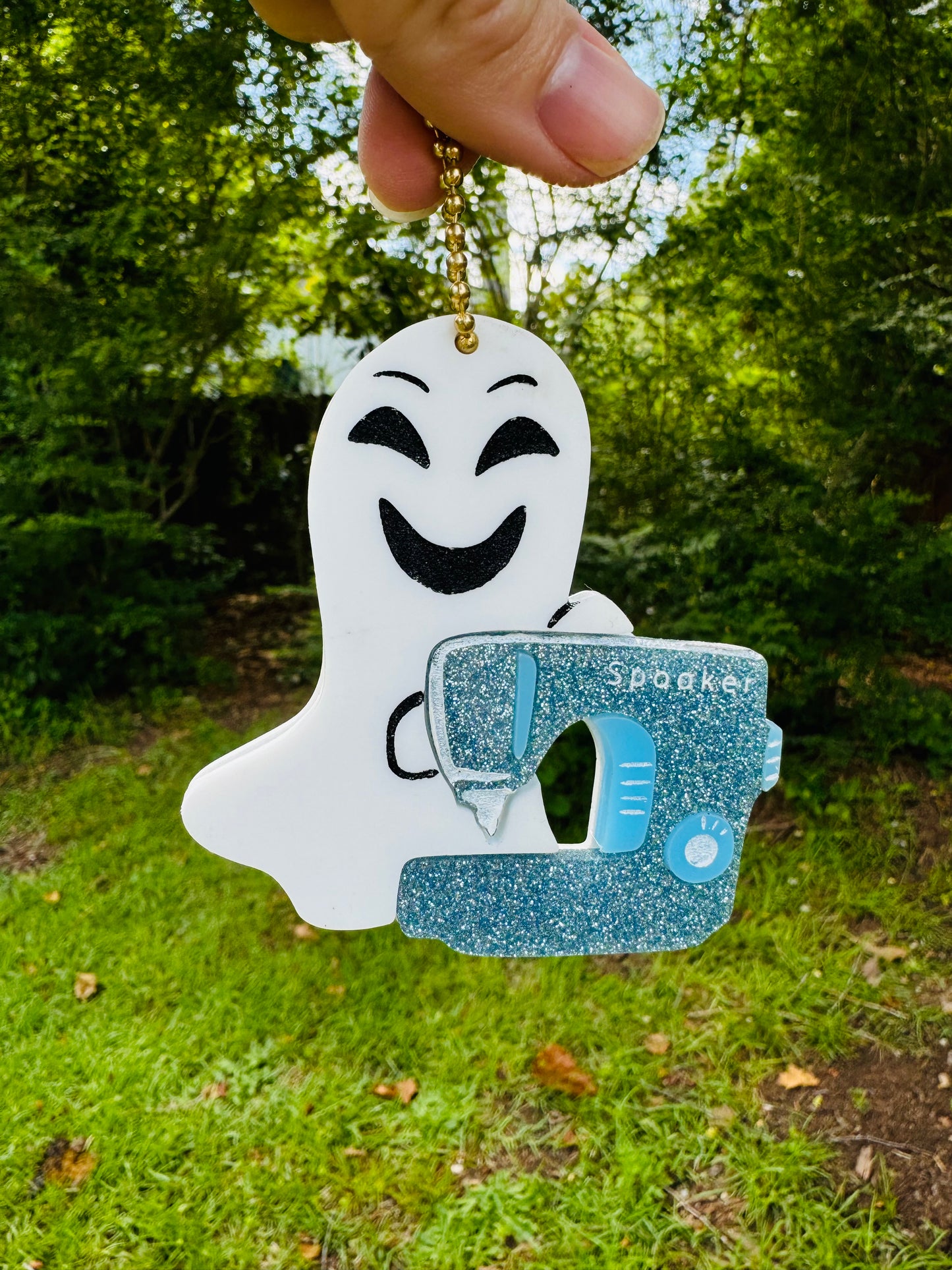 Sewing Ghost Bag Charm / Keychain