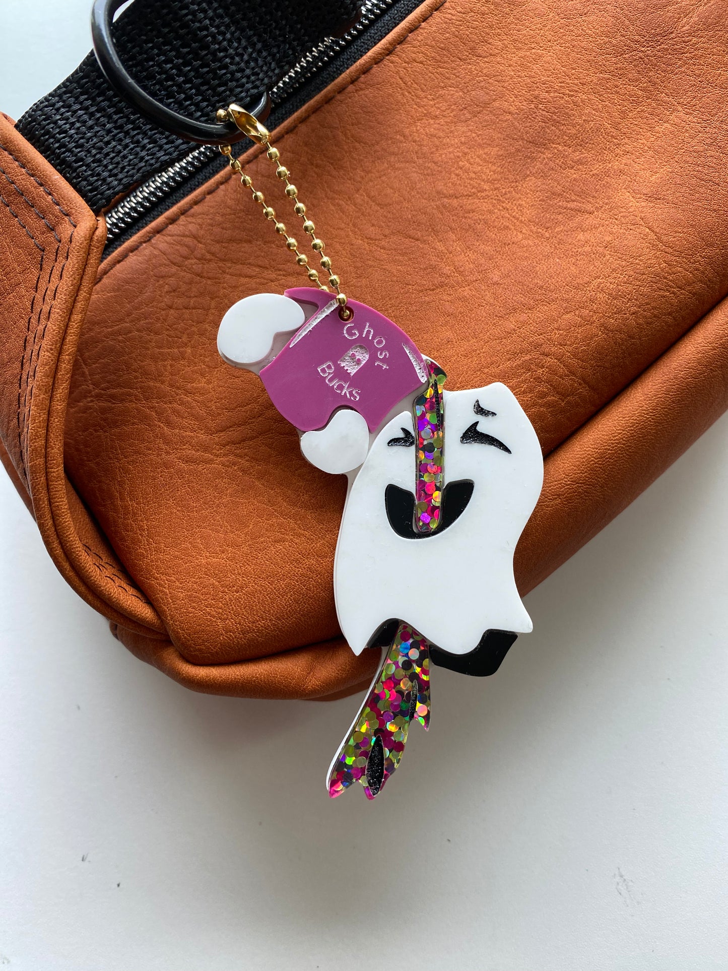 Coffee Drinking Ghost Bag Charm