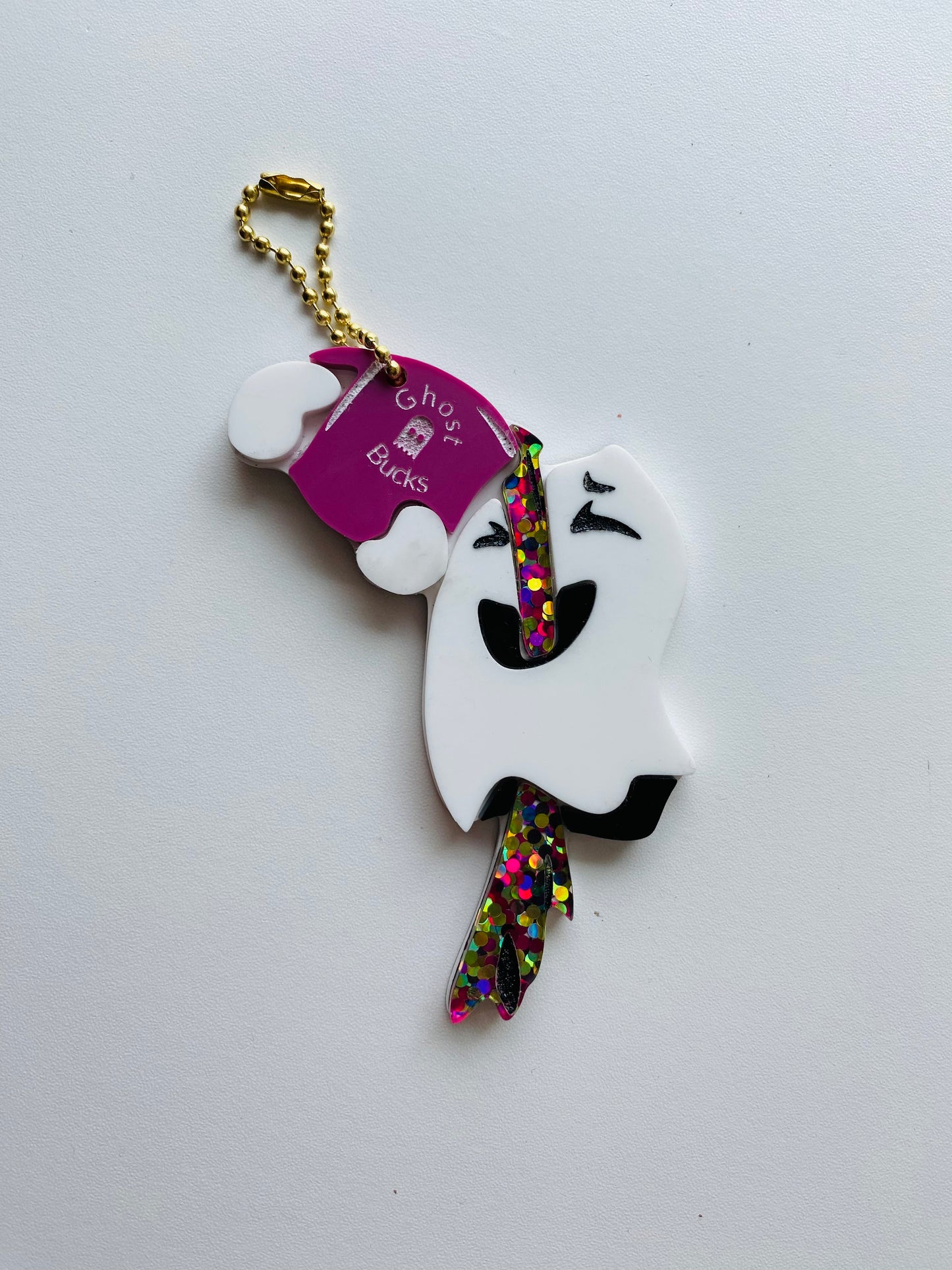 Coffee Drinking Ghost Bag Charm