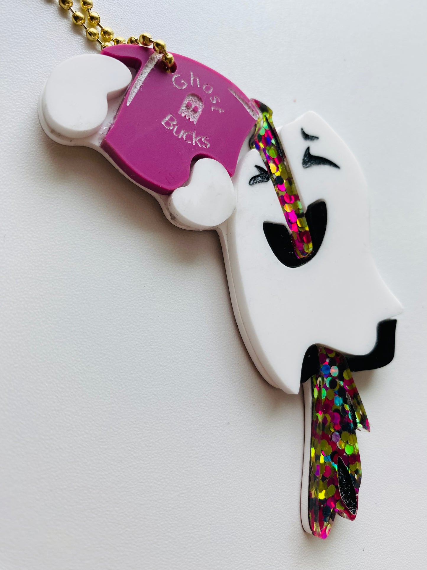 Coffee Drinking Ghost Bag Charm