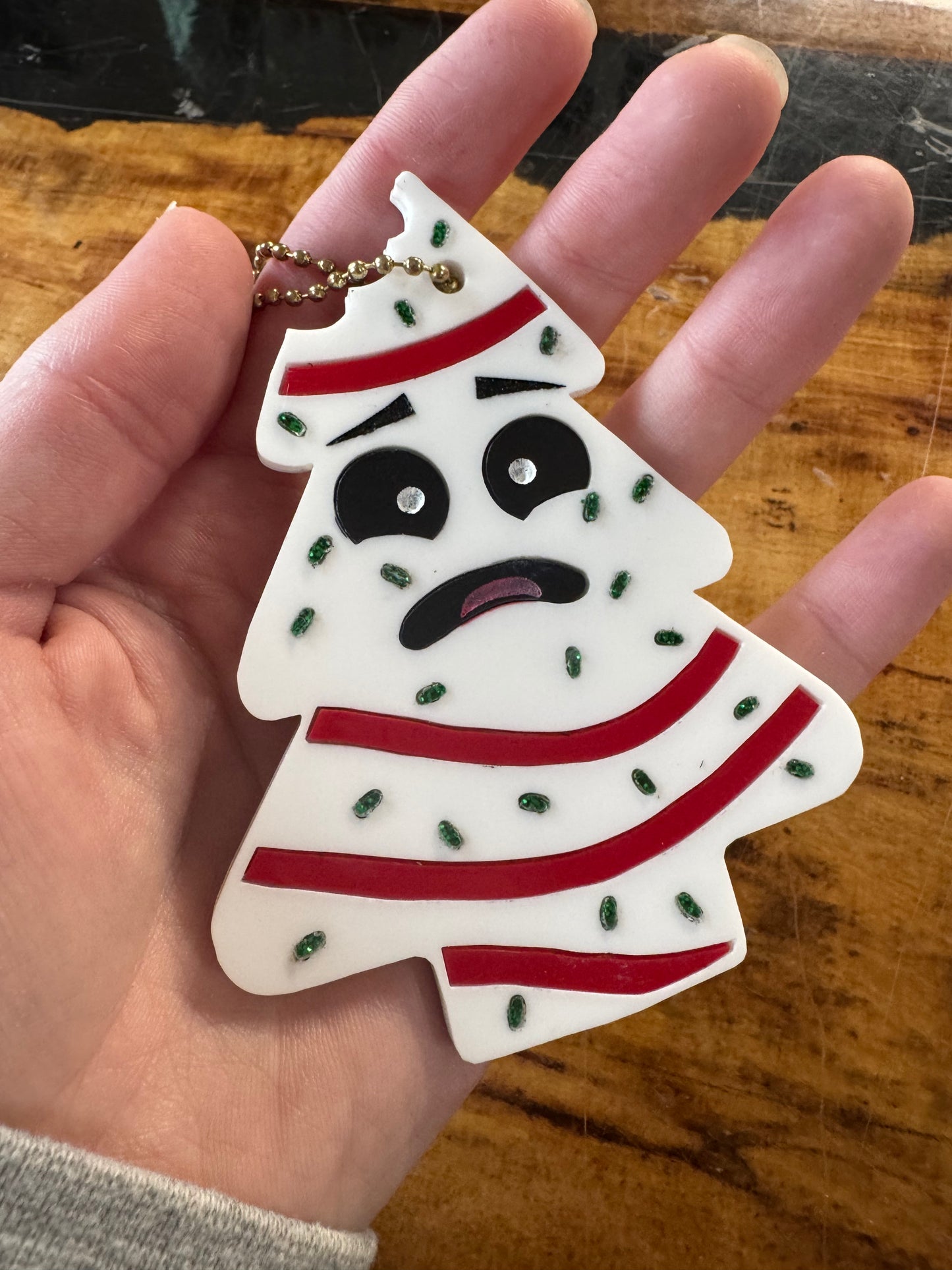 Sad Tree Cake Ornament Charm