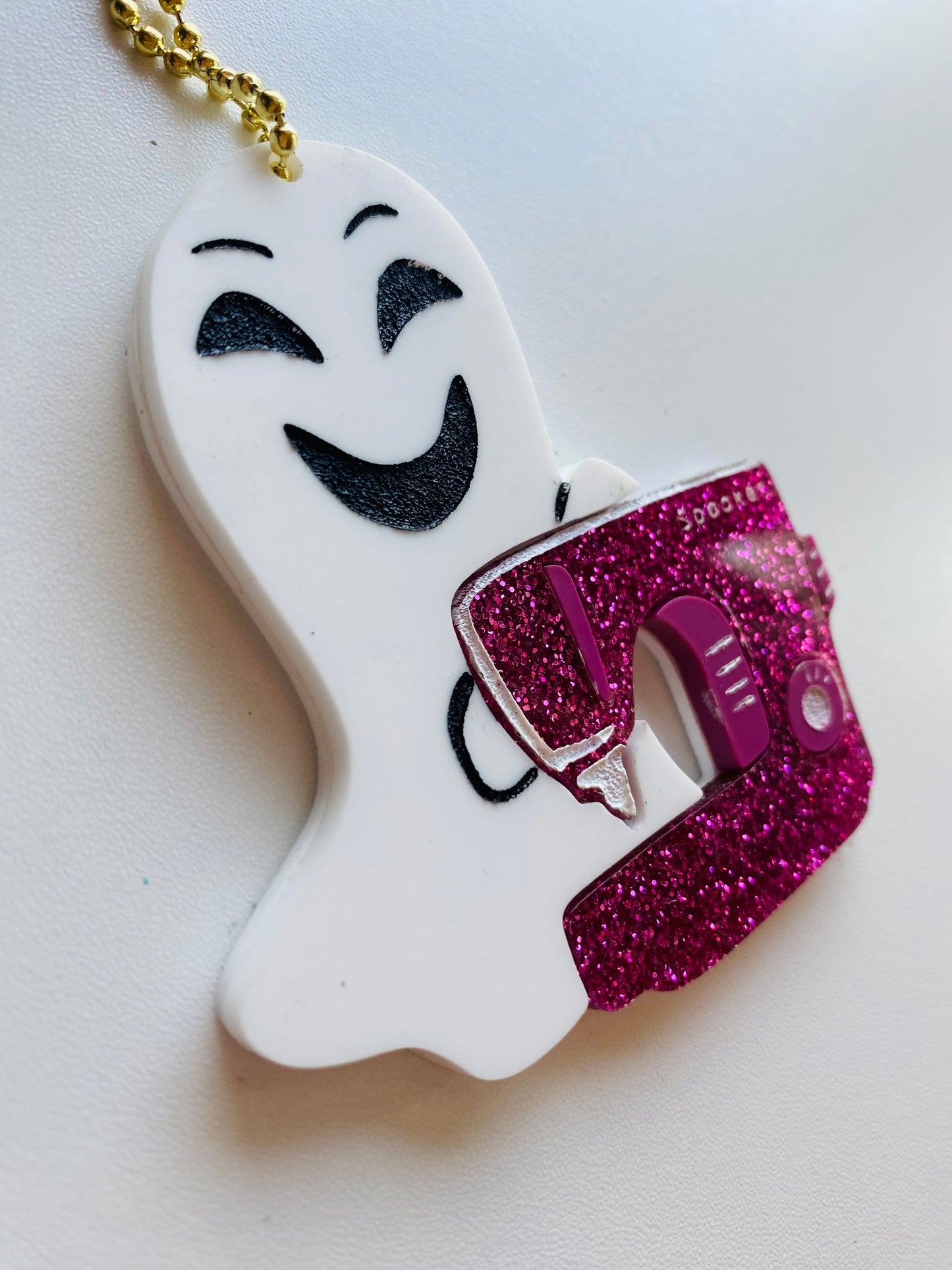 Sewing Ghost Bag Charm / Keychain