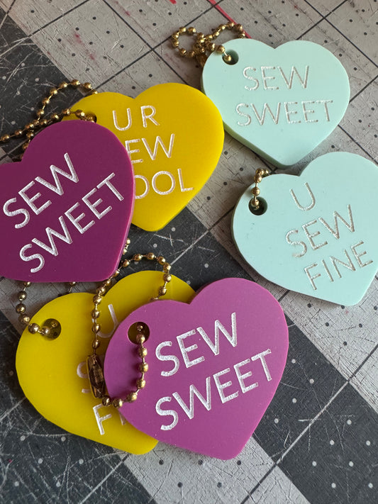 Sewist Conversation Heart Bag Charm