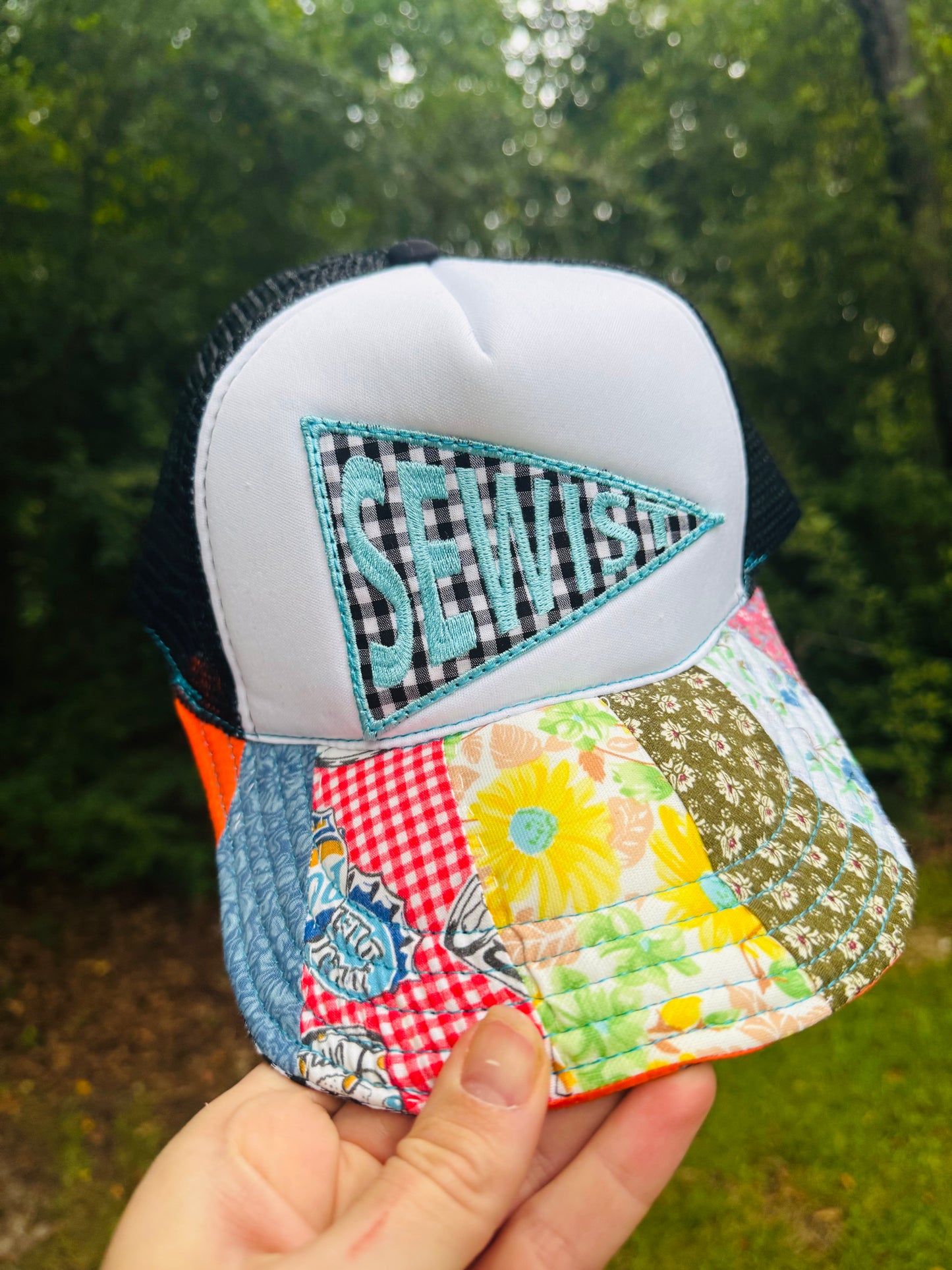 Sewist Pennant Upcycled Hat