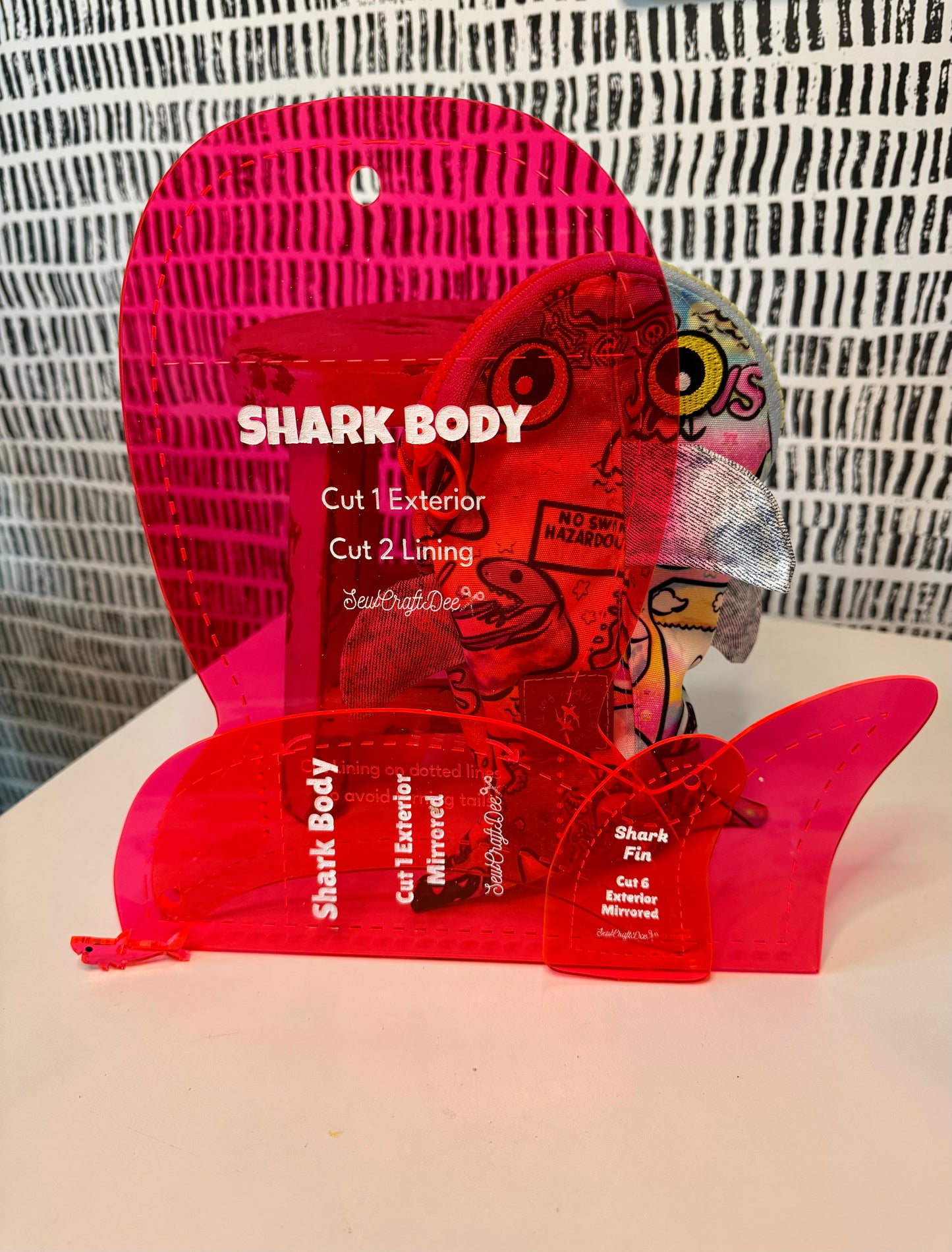 Original Shark Acrylic Template - Neon Pink