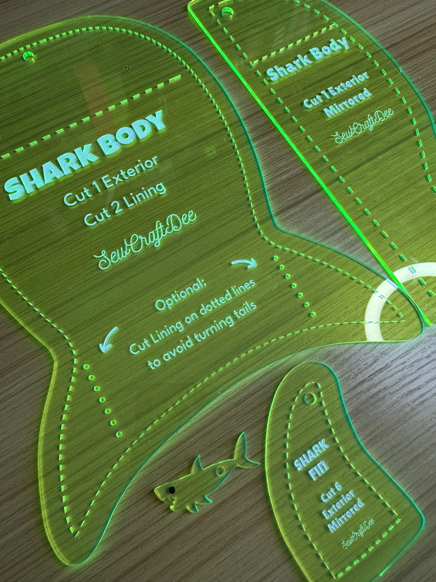 Original Shark Acrylic Template - Neon Yellow