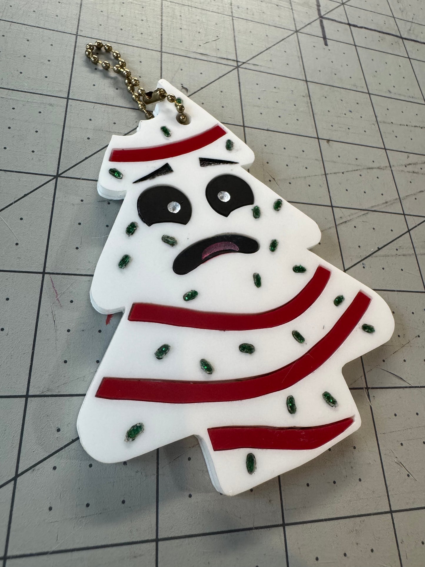 Sad Tree Cake Ornament Charm