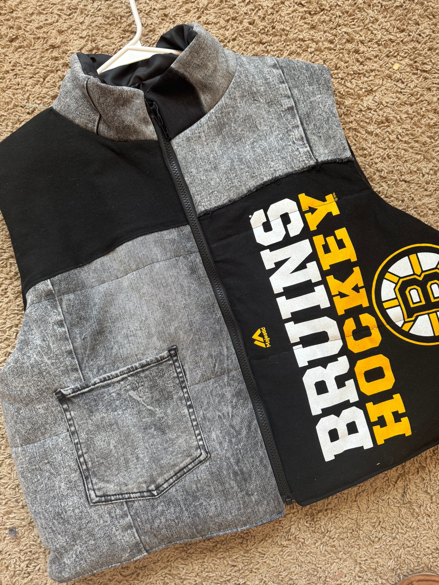 Boston Hockey Upcycled Puffer Vest