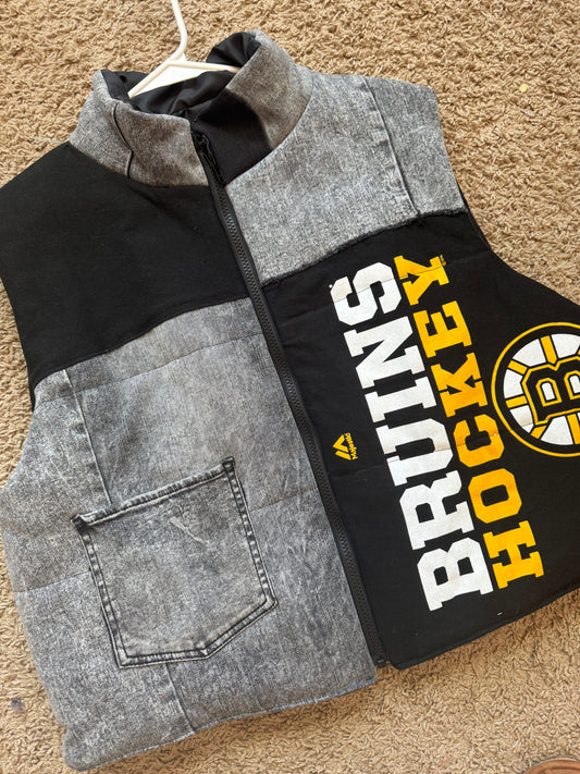 Boston Hockey Upcycled Puffer Vest