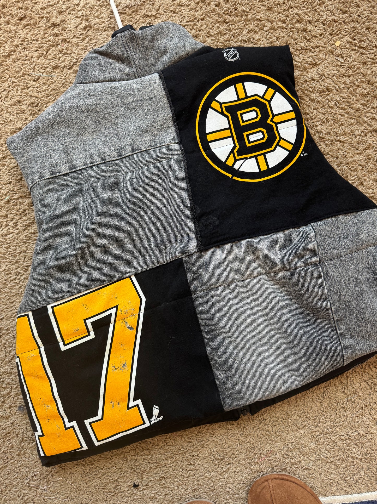 Boston Hockey Upcycled Puffer Vest