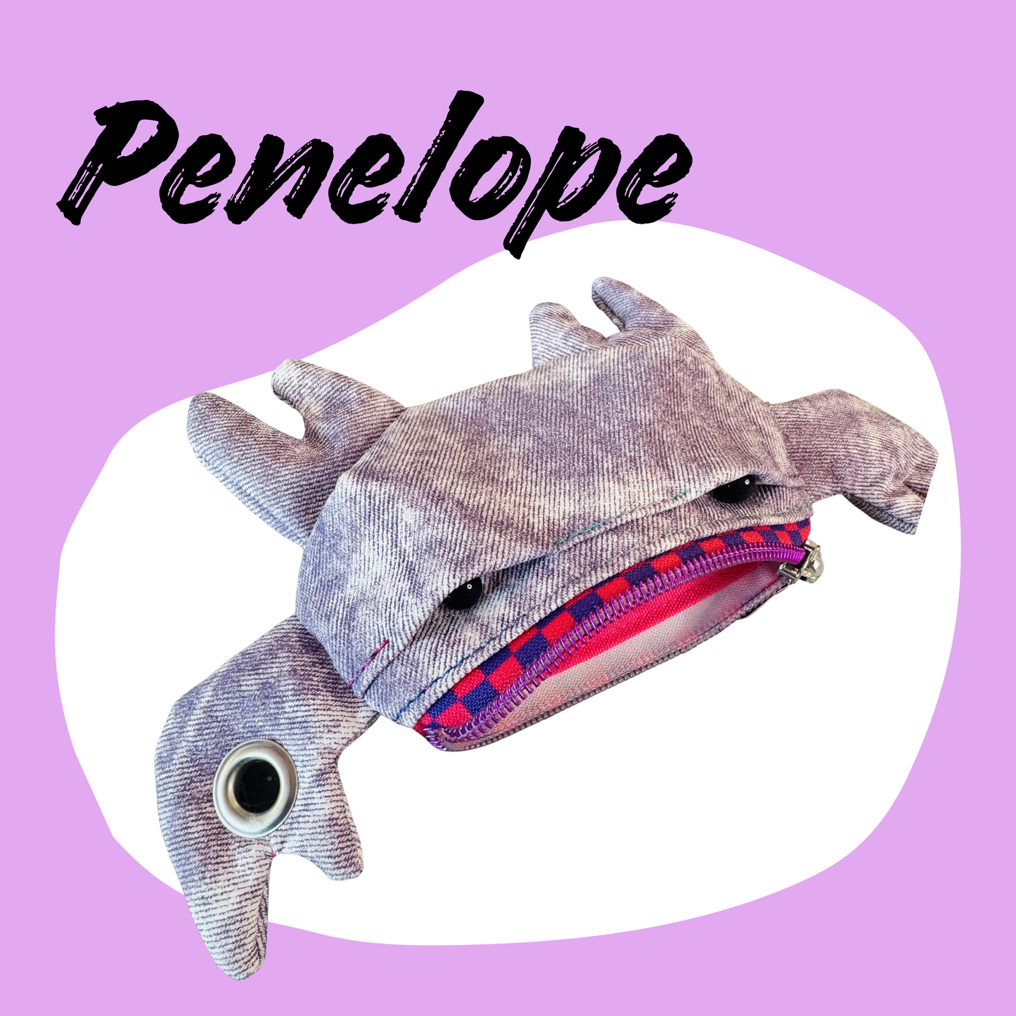 Penelope- Purple Denim Crab